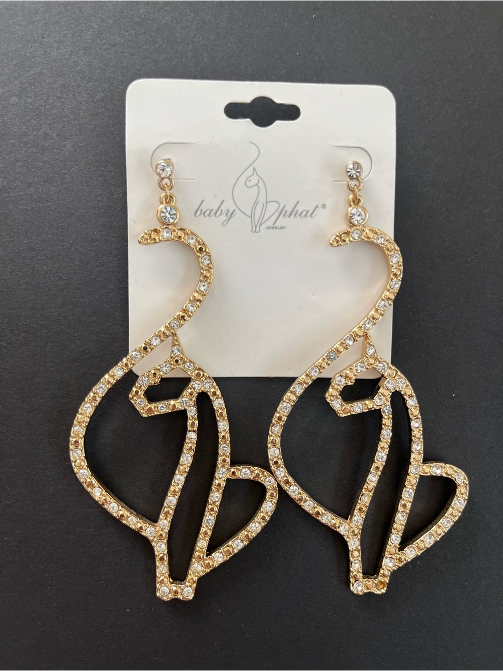 NWT Baby Phat Gold-Toned Fashion Statement Earrings
